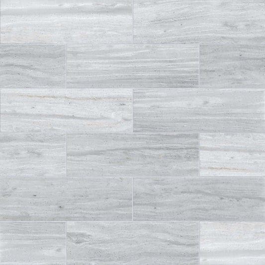 Gray tiled floor with a wood-like texture