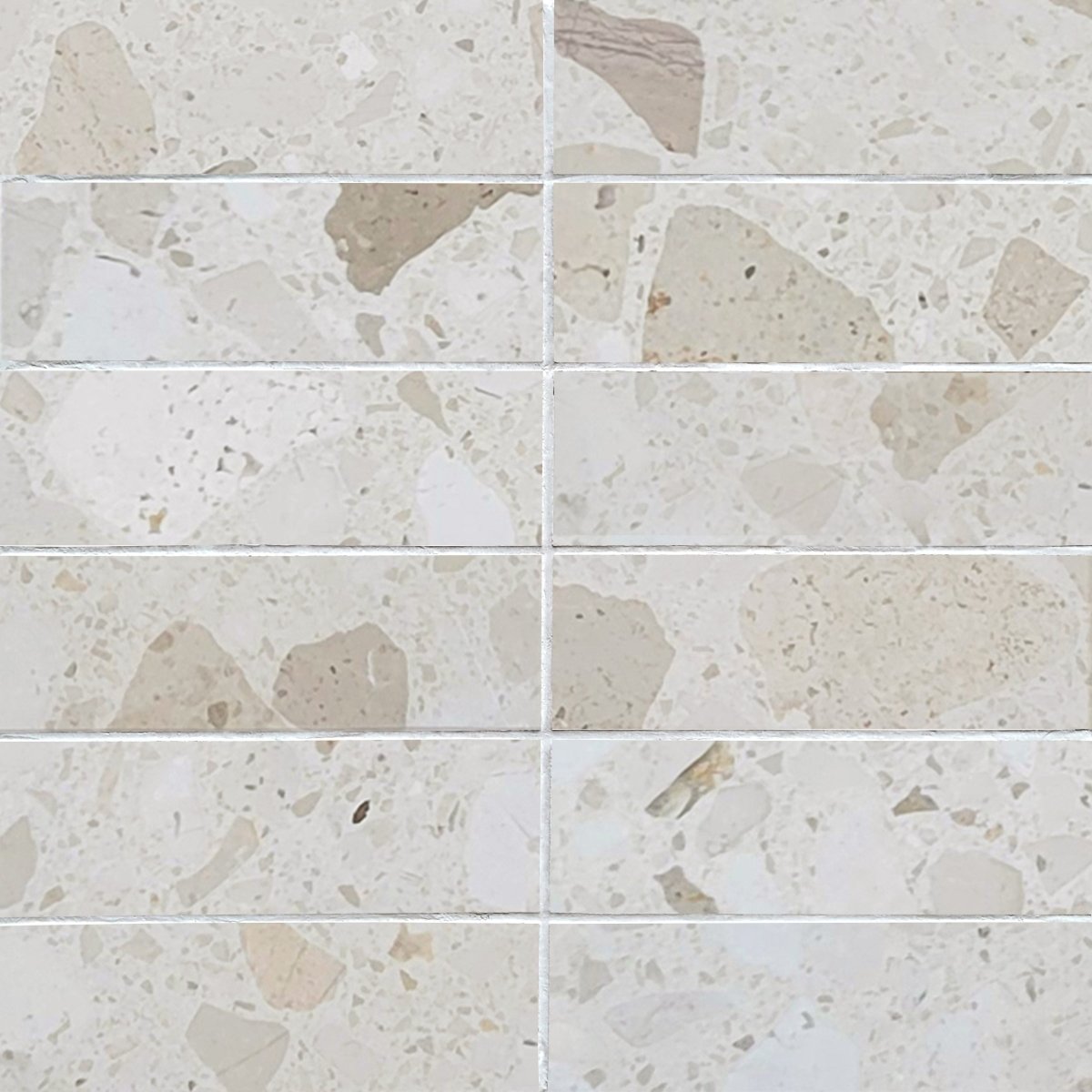 Patterned tiles with a neutral color scheme