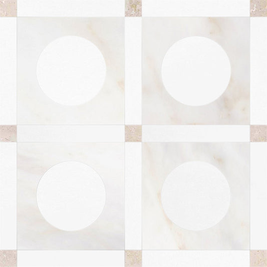 Starr Desert Round Checkered Waterjet Tile