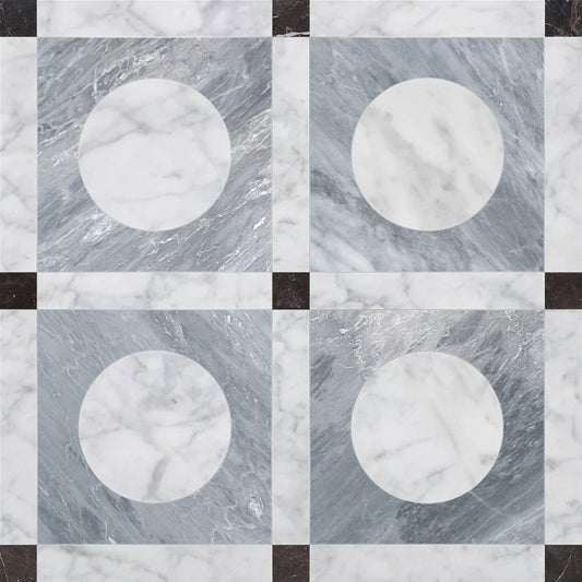 Starr Tundra Round Checkered Waterjet Tile