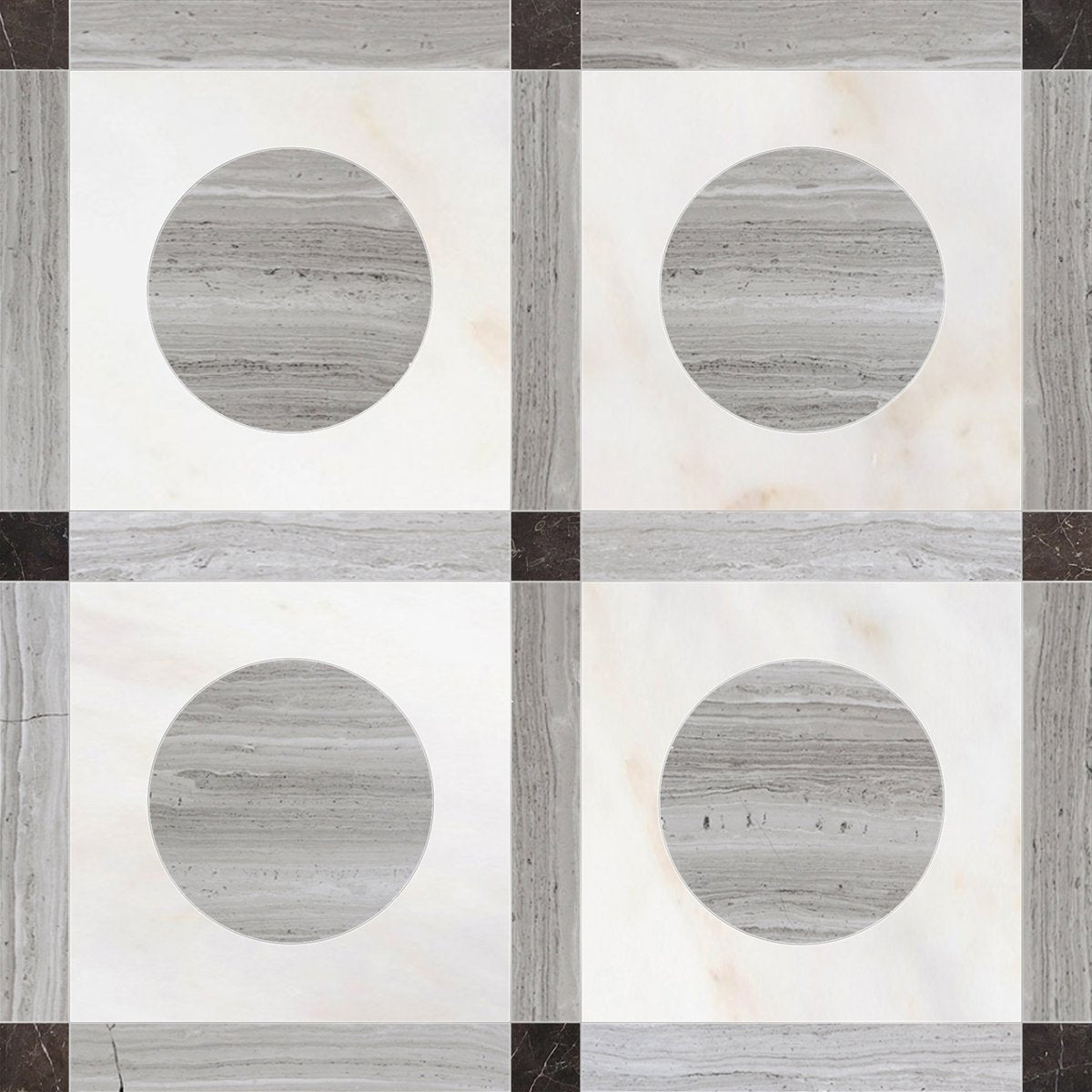 Starr Wood Brown Marble Mosaic Tile