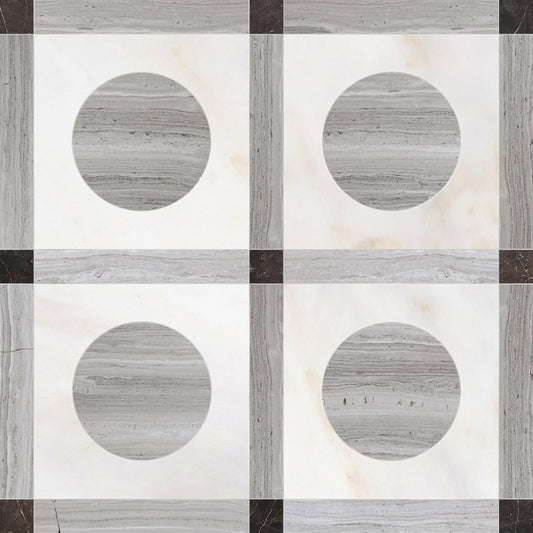 Starr Wood Brown Marble Mosaic Tile