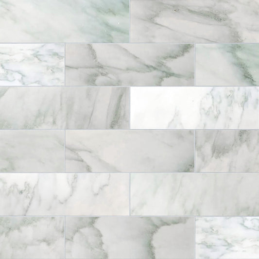 Collection of white and gray marble tiles.