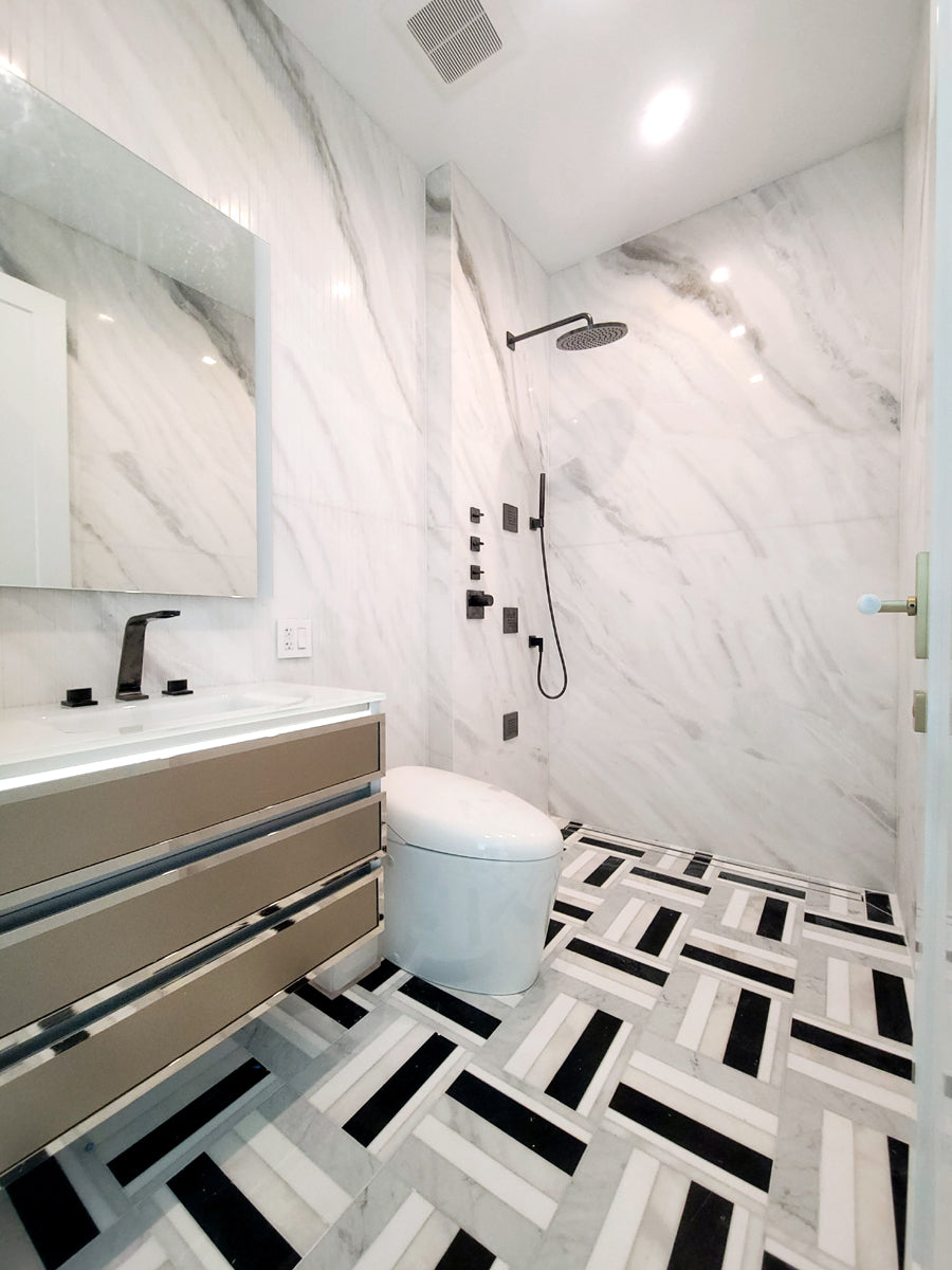 Linear Stack Pattern Tile Sleek and Refined: Make the Most of Your Home w/ Linear Tile-Artsaics