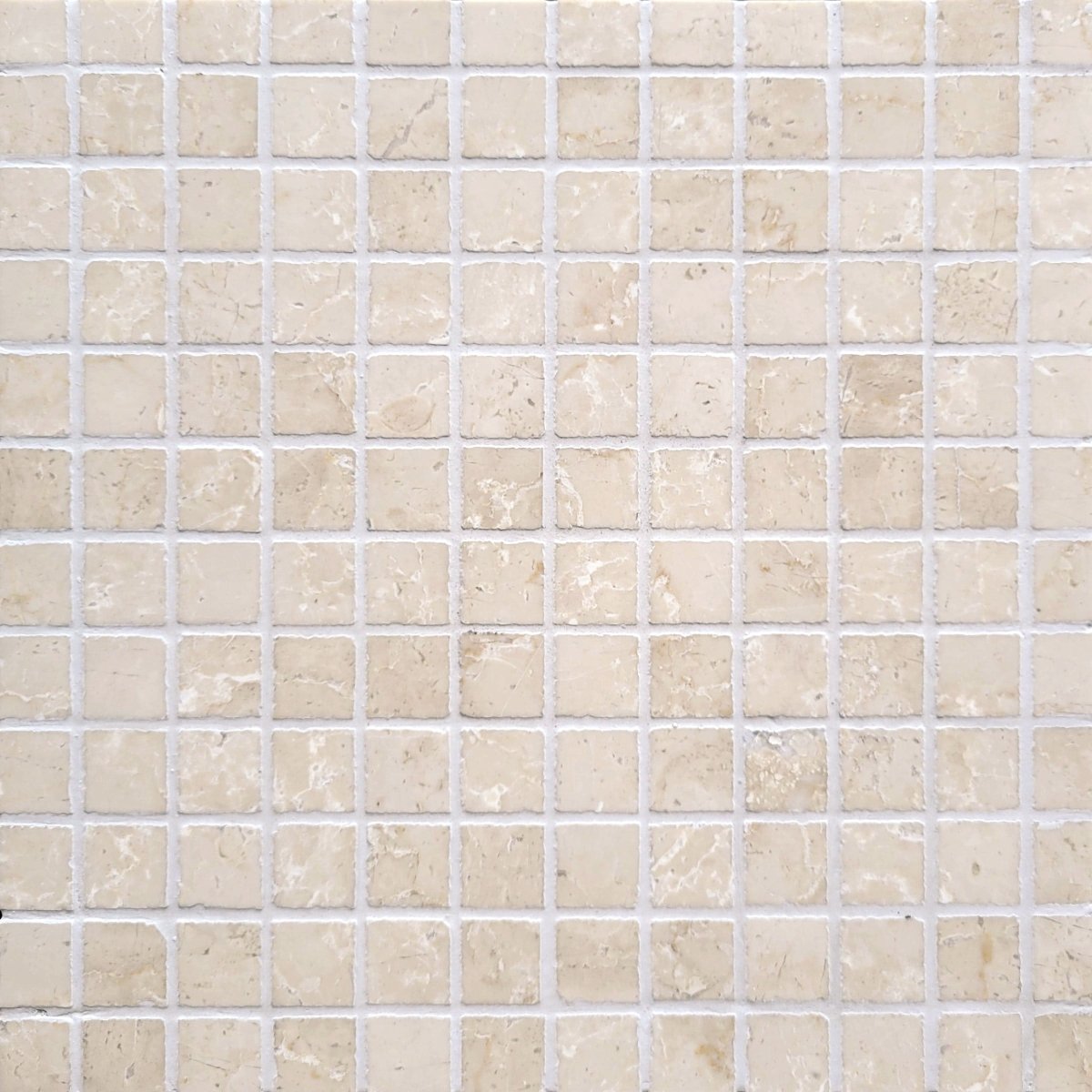 Straight Botticino 1''x1'' Stone Mosaic