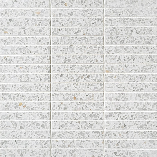 Stacked Sugar Marble Terrazzo Honed 5/8''x4'' Mosaic