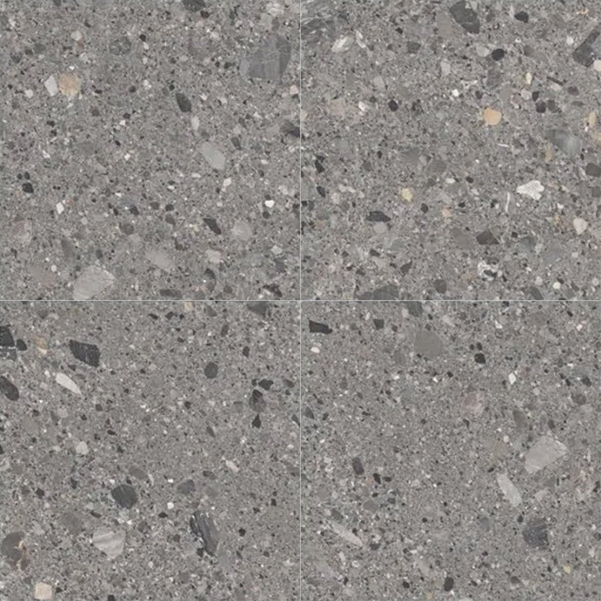 Terrazzo Dark Grey Matte 32''x32''x3/8'' - Artsaics