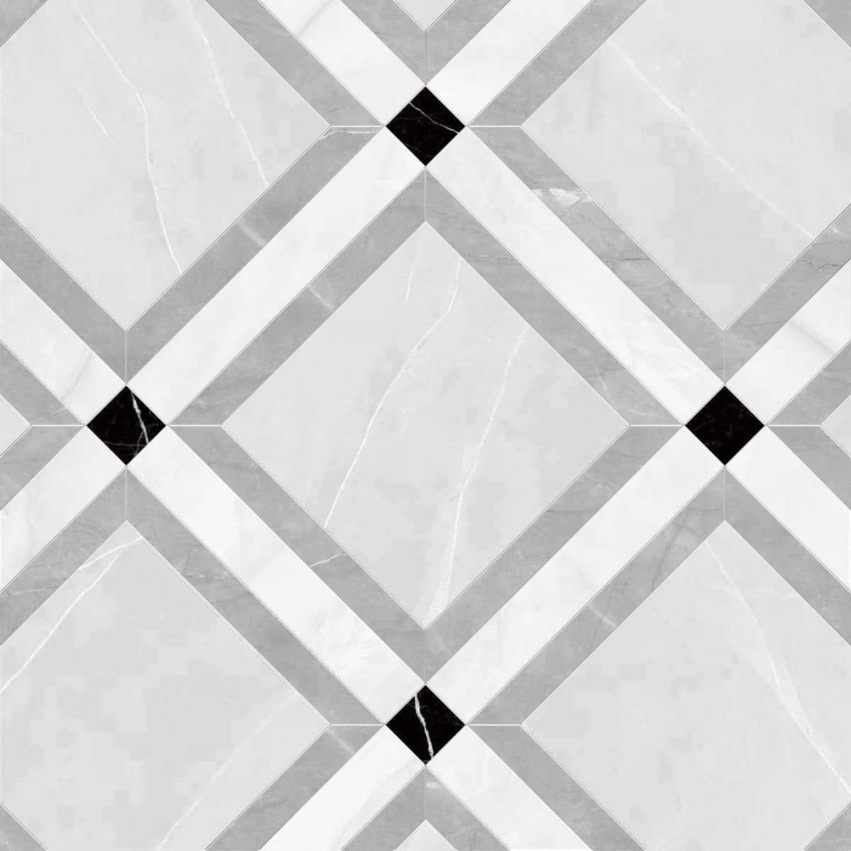 Geometric pattern with black and white tiles