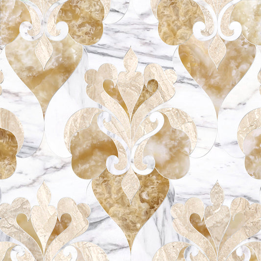 Casablanc Darte Onyx Arabesque Stone Waterjet Mosaic
