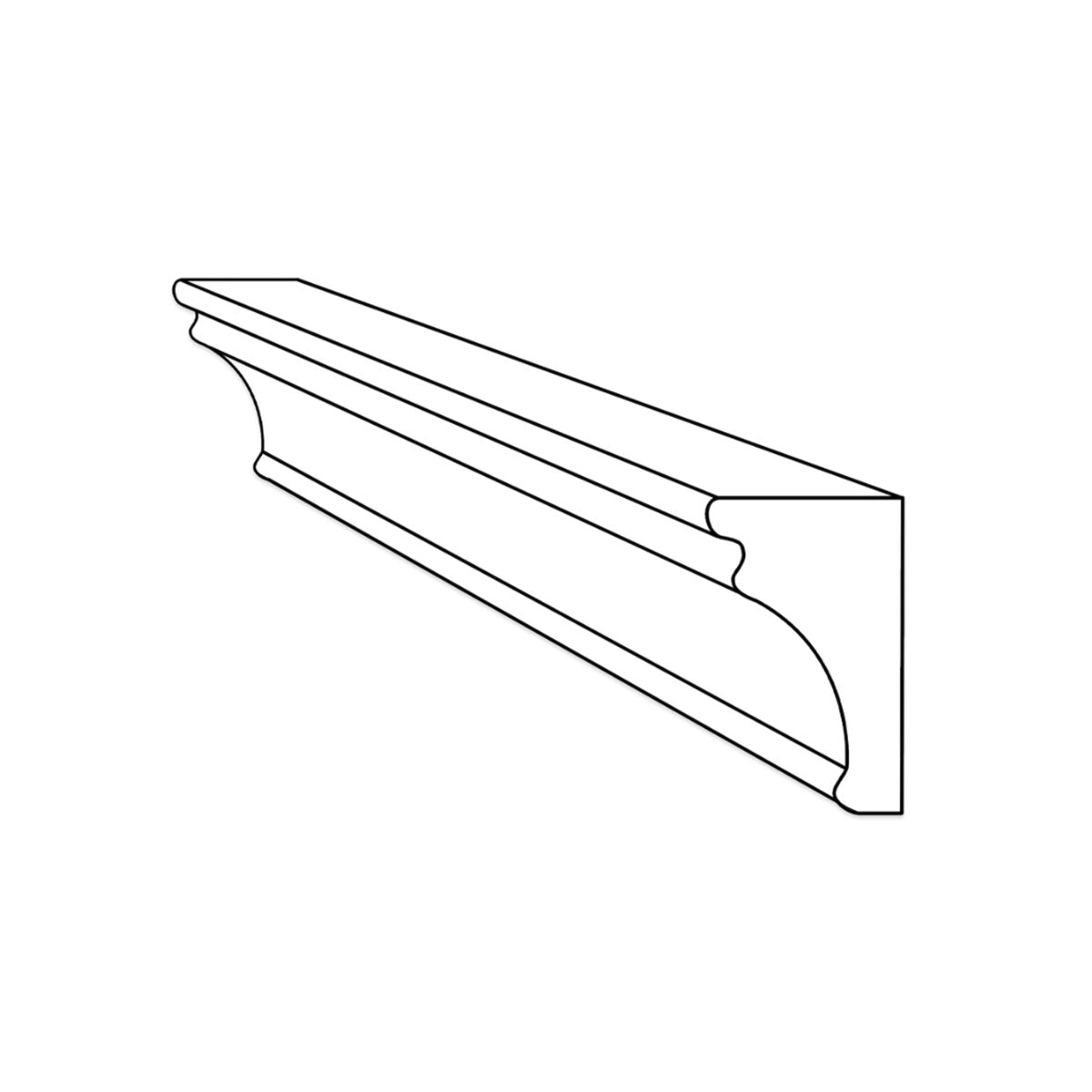 Bianco Carrara Chairrail 2''x12'' Stone Molding Honed