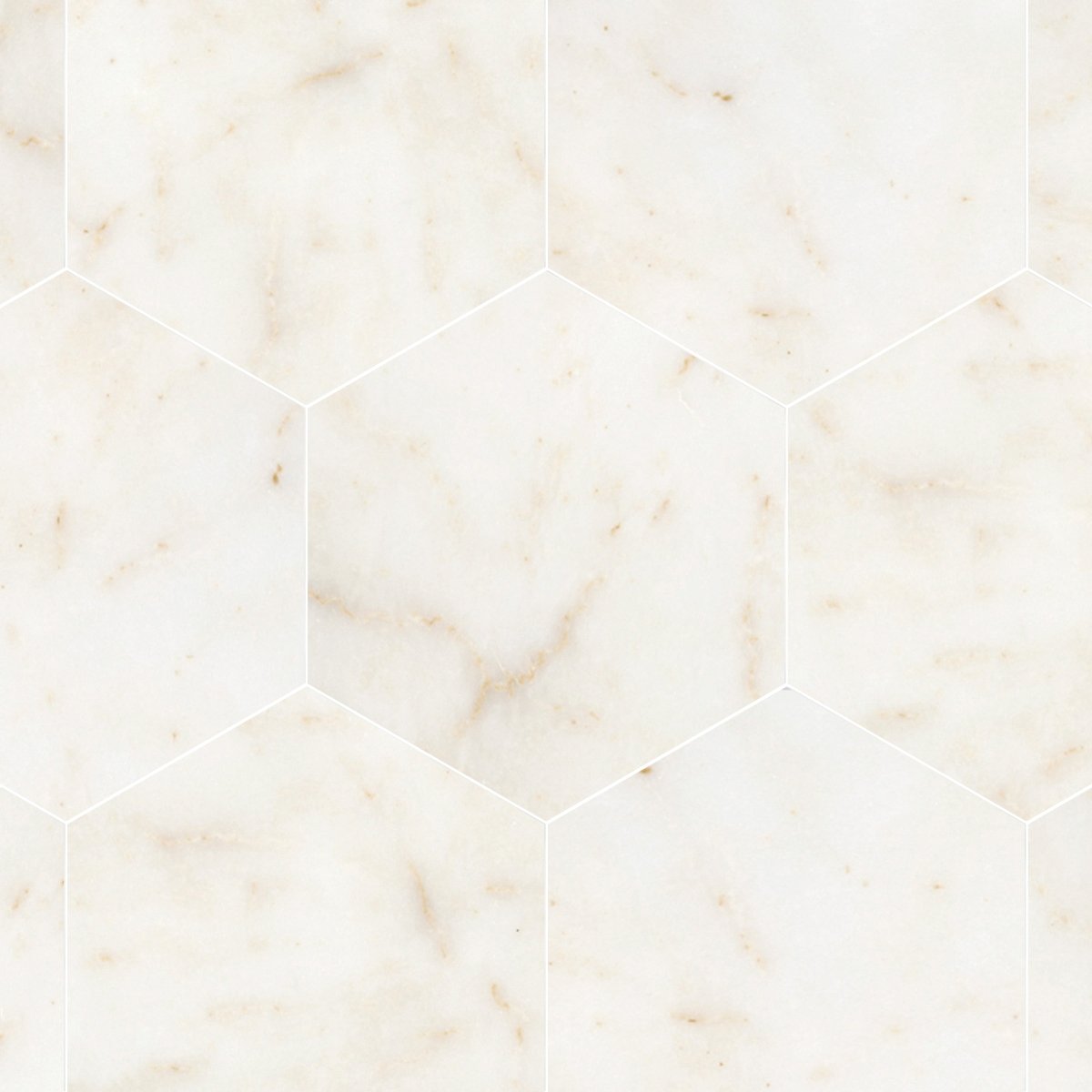 Afyon Sugar Polished Marble Field Tile 10 1/2'' Hexagon - Artsaics 