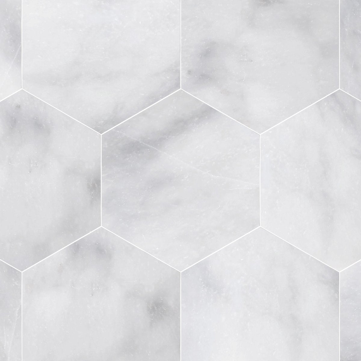 Afyon White Polished Marble 10 1/2'' Hexagon