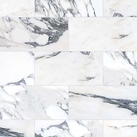 Arabescato Polished Marble Field Tile 6''x12''x3/8''