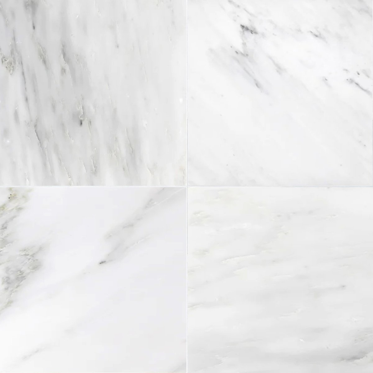 Asian White Honed Marble Field Tile 12''x12''x3/8''