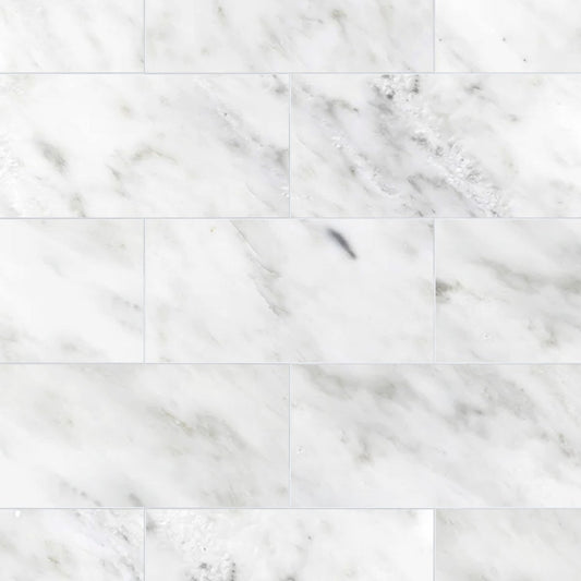 Asian White Honed Marble Field Tile 6''x12''x3/8''