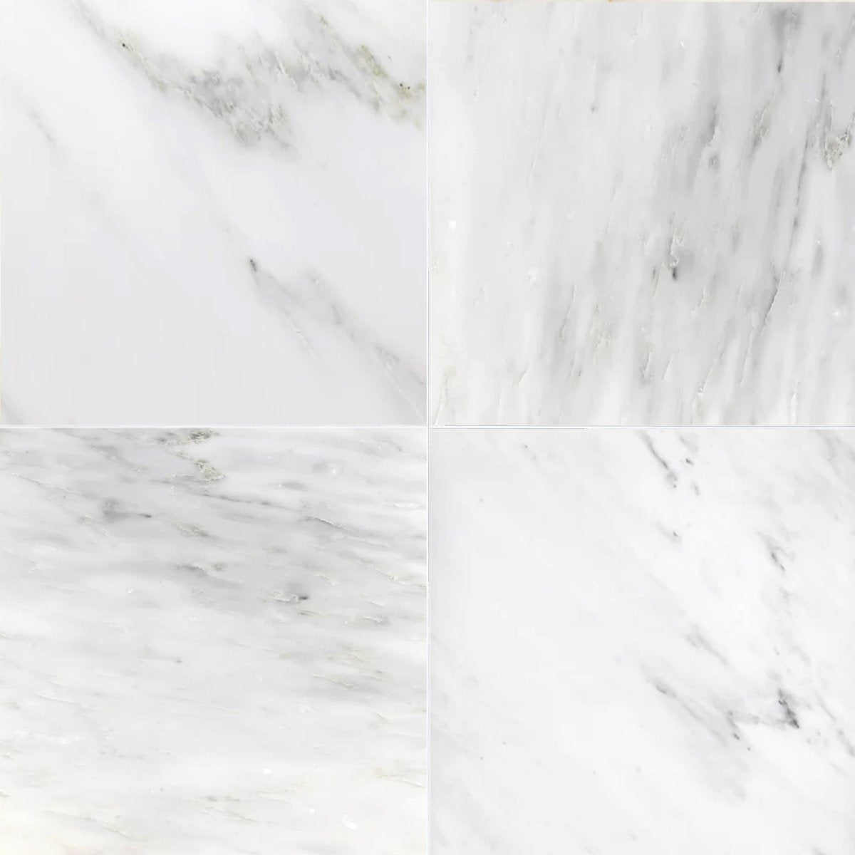 Asian White Polished Marble Field Tile 12''x12''x3/8''