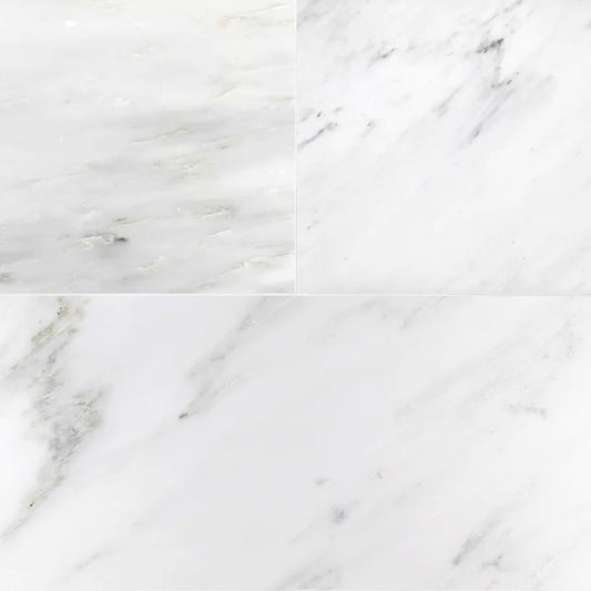 Asian White Polished Marble Field Tile 12''x24''x3/8''