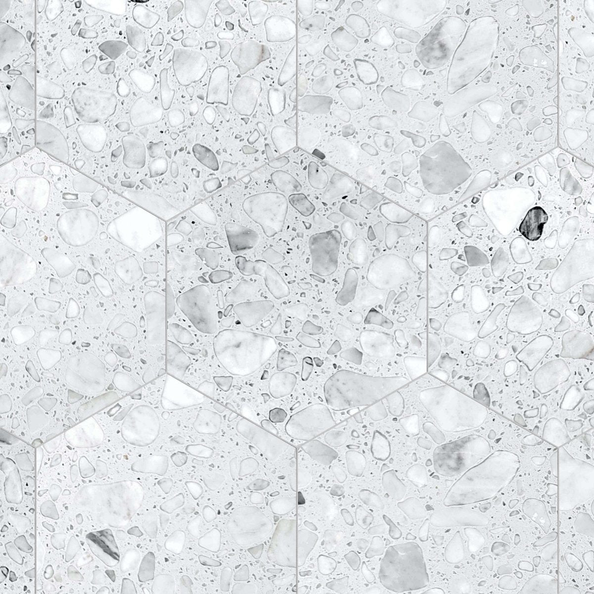 Bianco Honed Terrazzo 10 1/2'' Hexagon