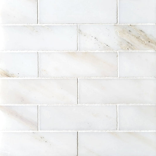 Brick Calacatta Oniciatta 2''x6'' Stone Mosaic