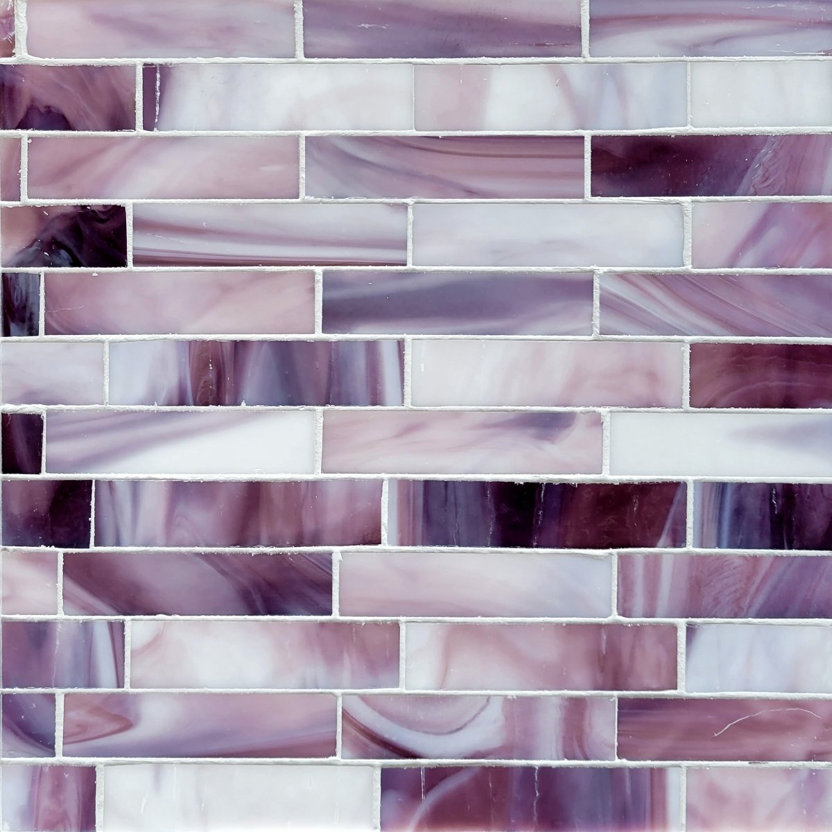 Brick Purple Blend 1''x4'' Lava Glass Mosaic