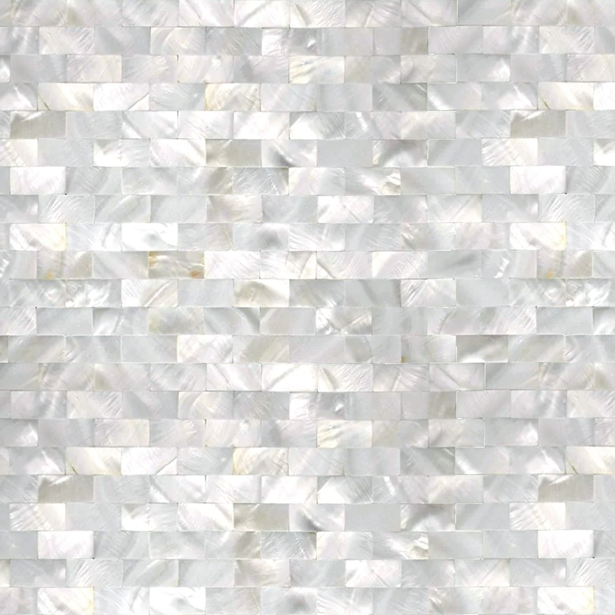 Brick Seamless White Pearl Shell Mosaic
