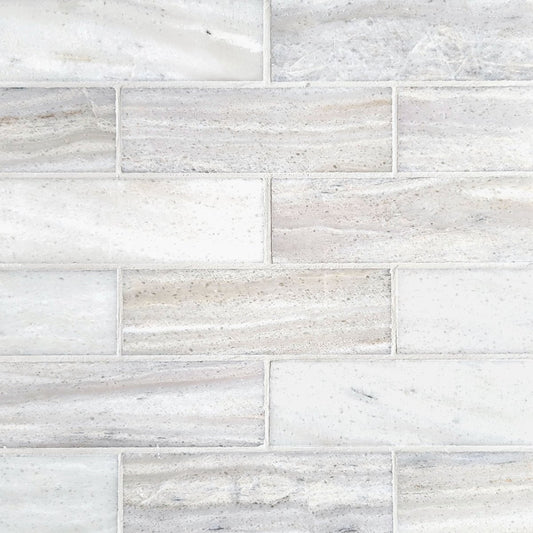 Brick Siberian White 2''x6'' Stone Mosaic