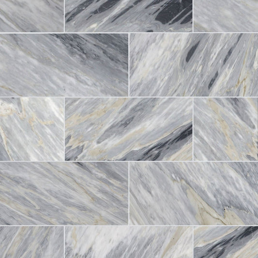 Calacatta Bluette Polished Marble Field Tile 6''x12''x3/8''