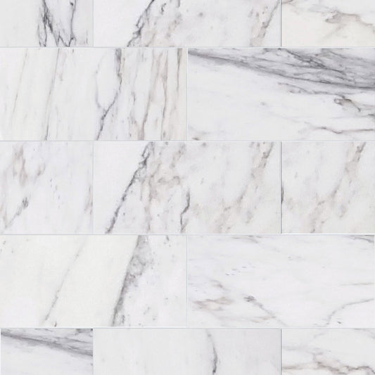 Calacatta Caldia Honed Marble Field Tile 6''x12''x3/8''