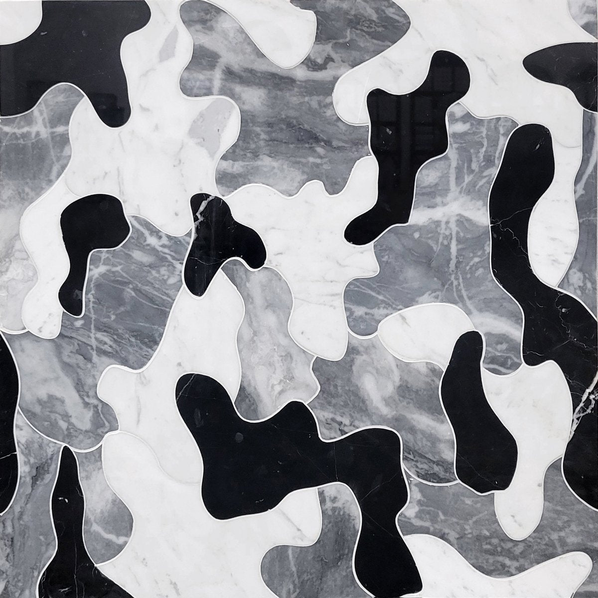 Decoline Camo Grigio Stone Waterjet Mosaic