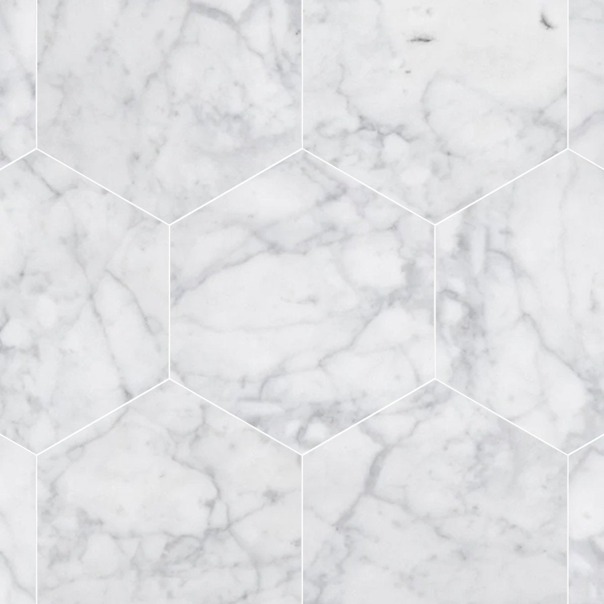Carrara Polished Marble 10 1/2'' Hexagon