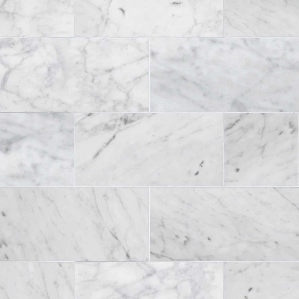 Carrara Polished Marble Field Tile 6''x12''x3/8''