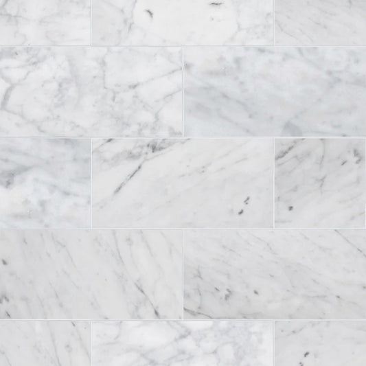 Carrara Polished Marble Field Tile 6''x12''x3/8''