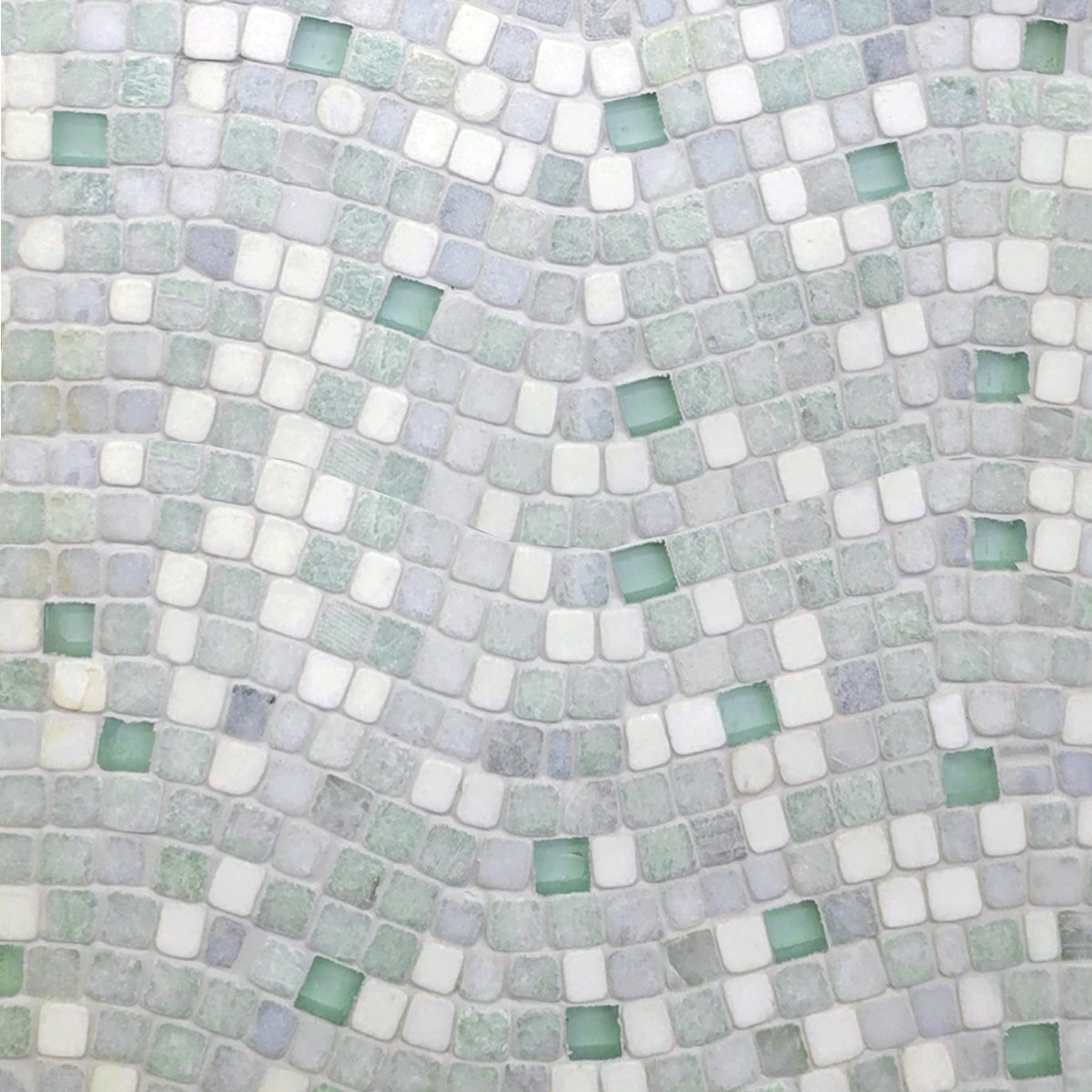 Colina Aqua Wave 5/8'' Blend Stone & Glass Mosaic