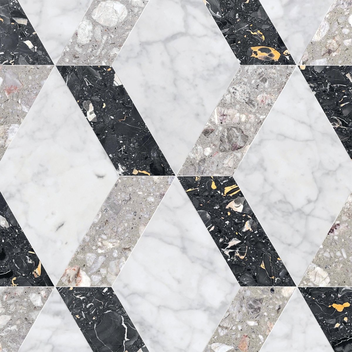 Elevate Your Space with Black and White Diamond Tile - Artsaics 