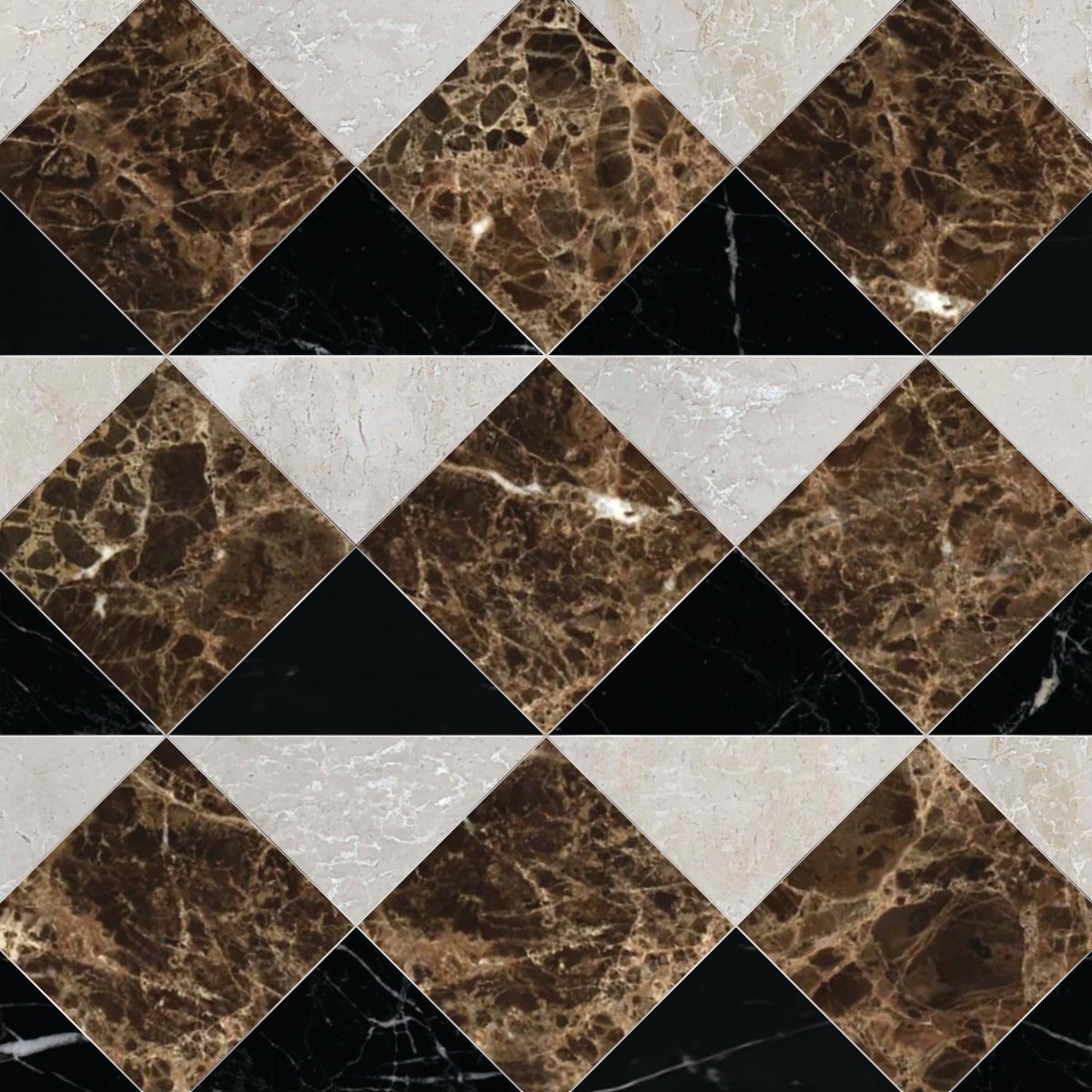 Couture Amiri Emperador Triangle Stone Waterjet Mosaic
