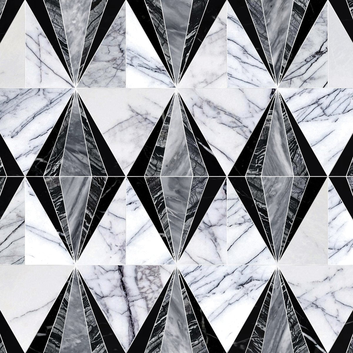 Couture Aria Noir Diamond Stone Waterjet Mosaic