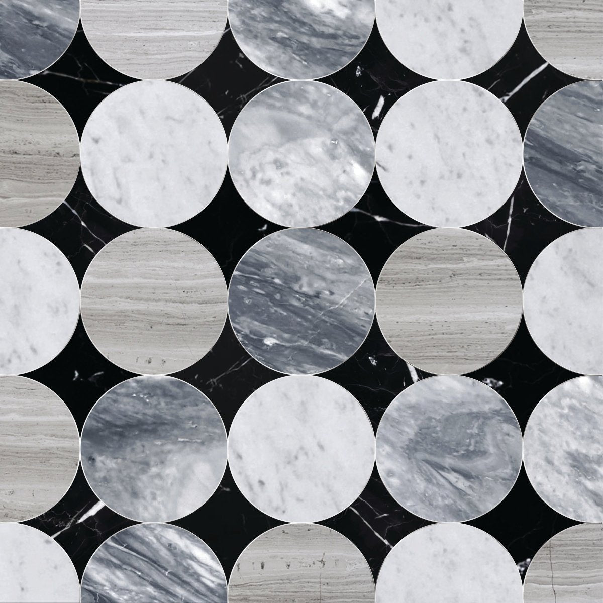 Elevate Your Space With Marble Circle Waterjet Tile - Artsaics 