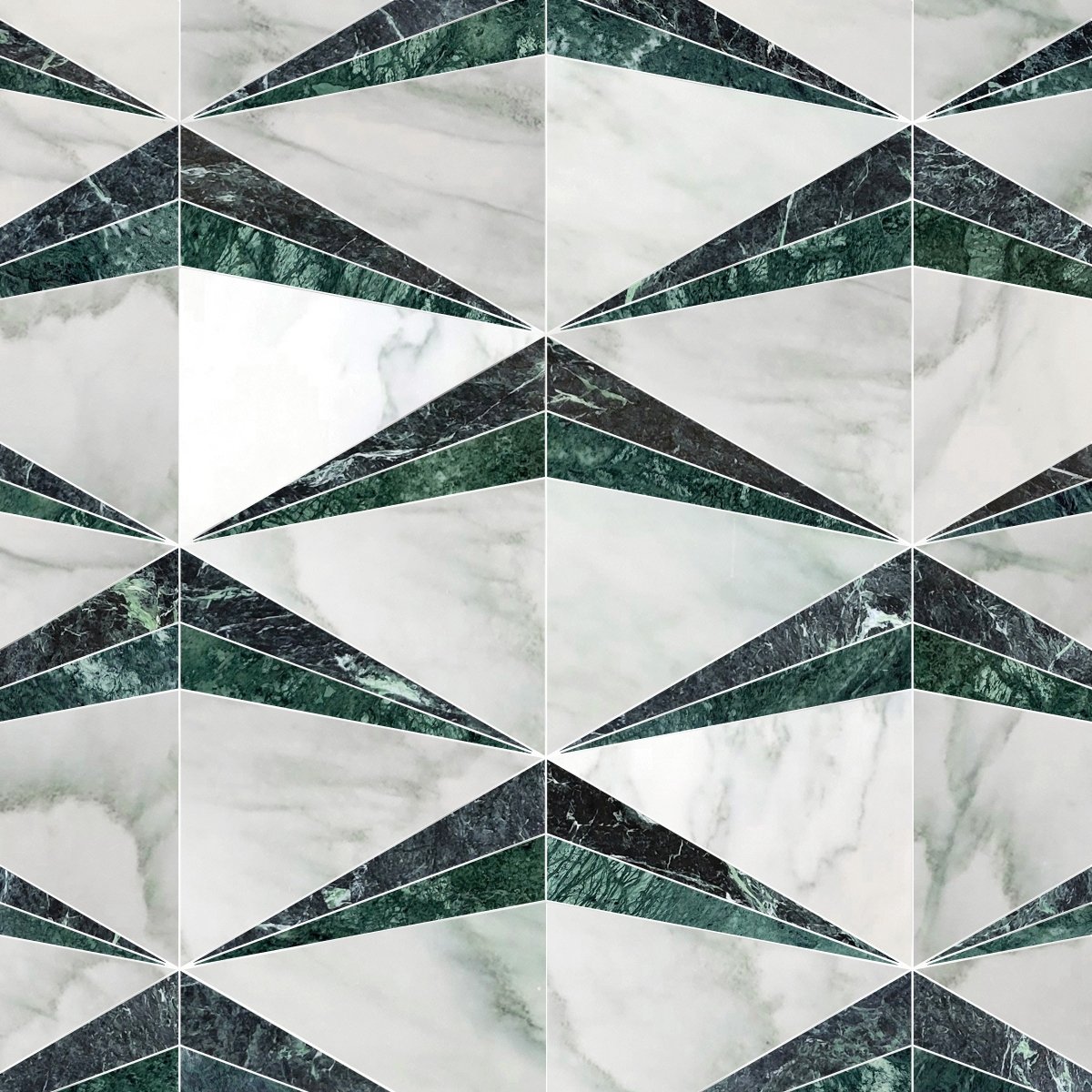 Couture Elsa Green Diamond Stone Waterjet Mosaic