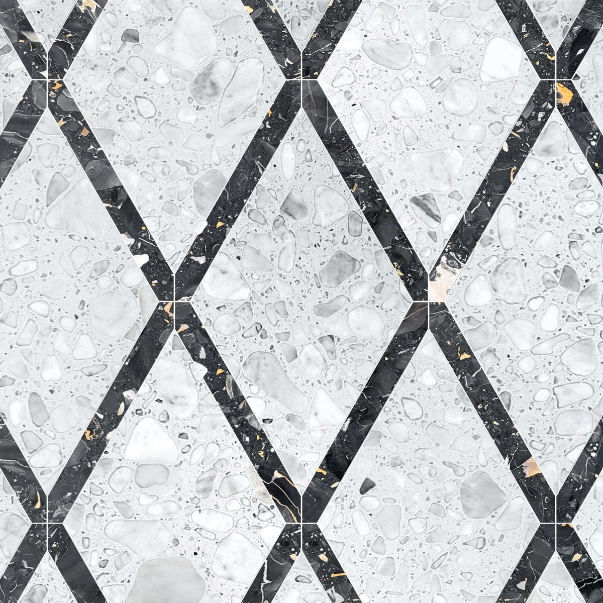 Couture Juvil Nero Diamond Terrazzo Waterjet Mosaic