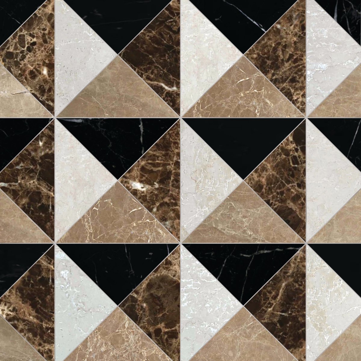 Couture Melina Maroon Triangle Stone Waterjet Mosaic