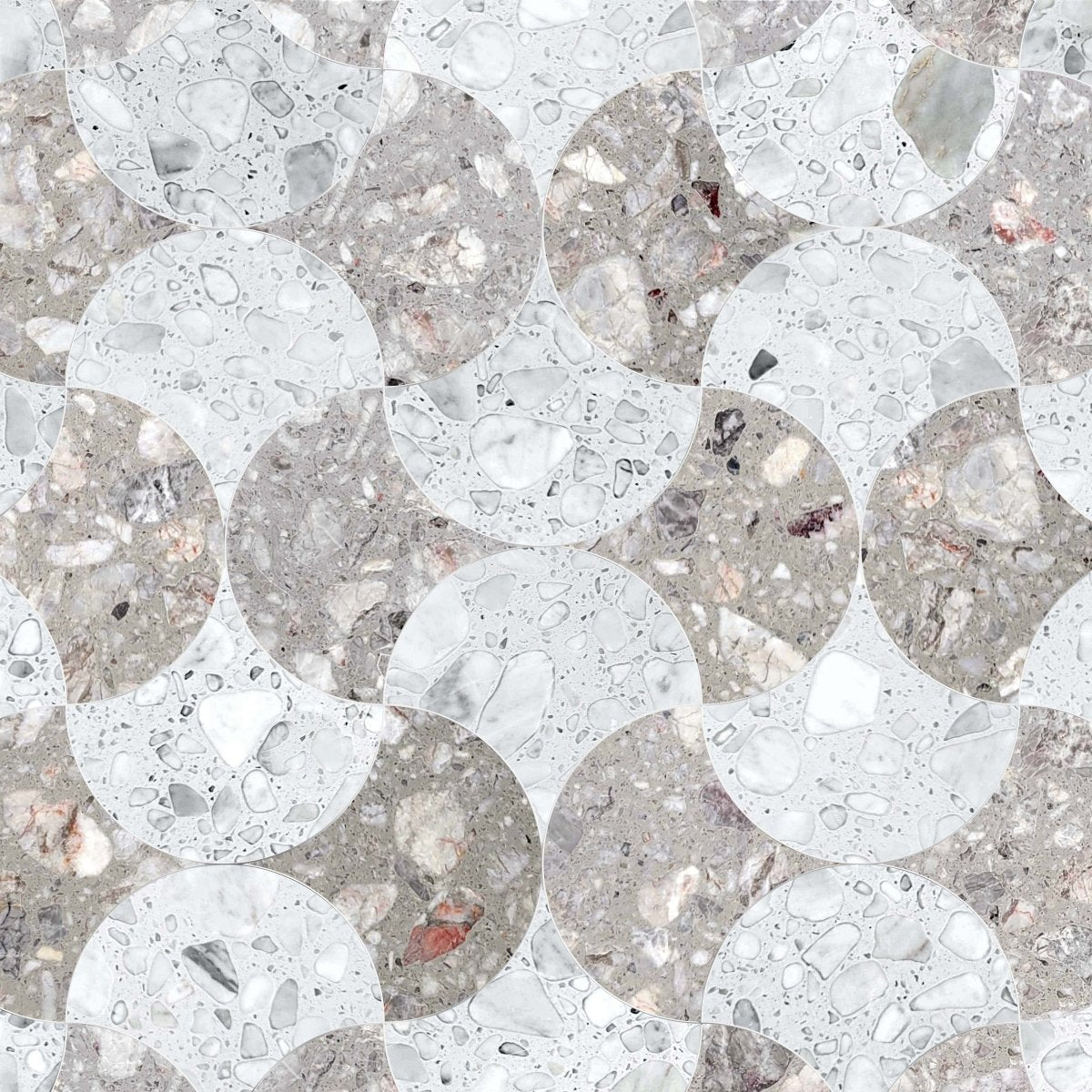 Couture Scallop Mood Nube Terrazzo Waterjet Mosaic