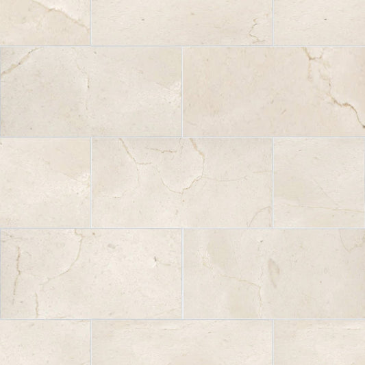 Crema Marfil Polished Marble Field Tile 6''x12''x3/8''