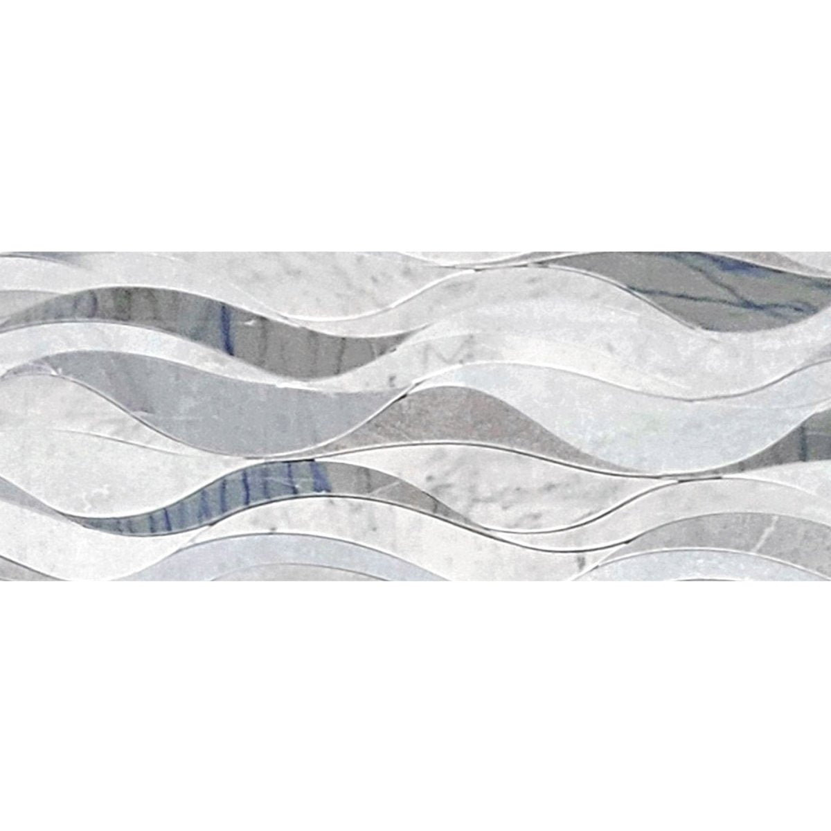 Curv Ocean Ombre Wave 10'' Stone Waterjet Mosaic Border