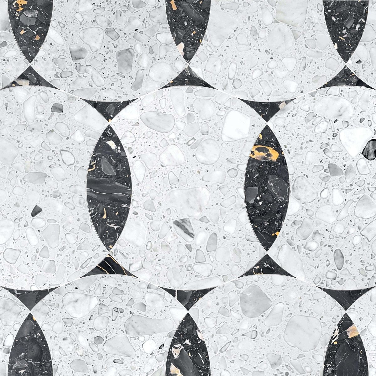Decoline Aldo Bianco Circles Terrazzo Waterjet Mosaic