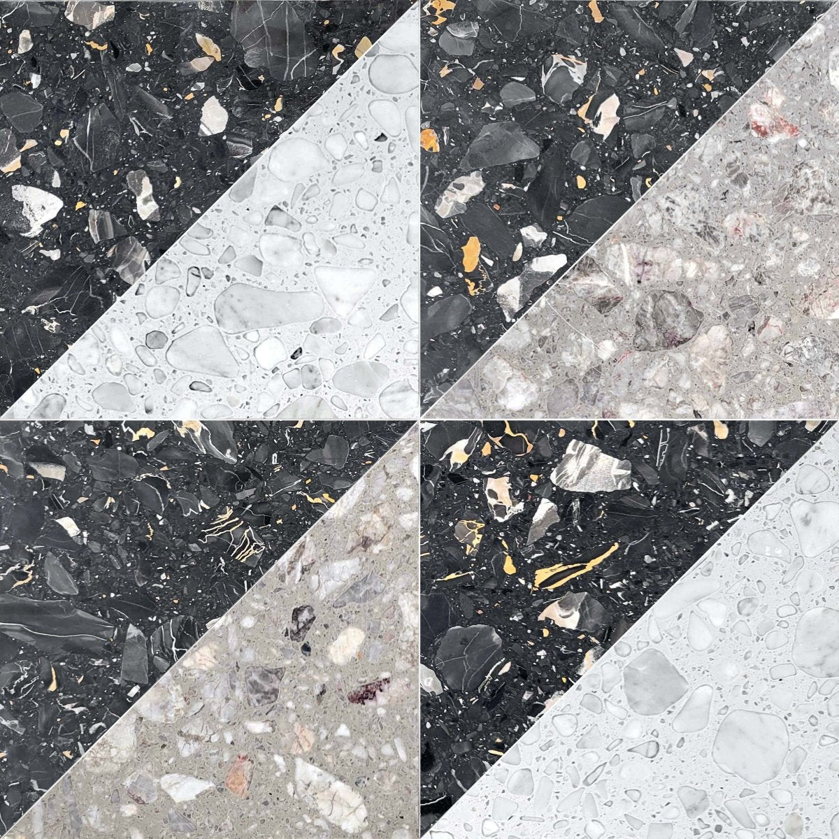 Decoline Mia Nero Triangles Terrazzo Waterjet Mosaic