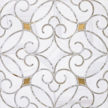 Stone & Glass Waterjet Vintage Lace Tile