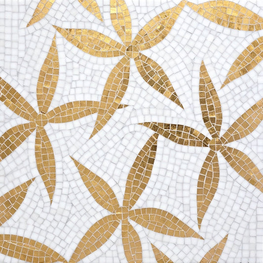 Univo Echo Gold Flower Lava Glass Mosaic