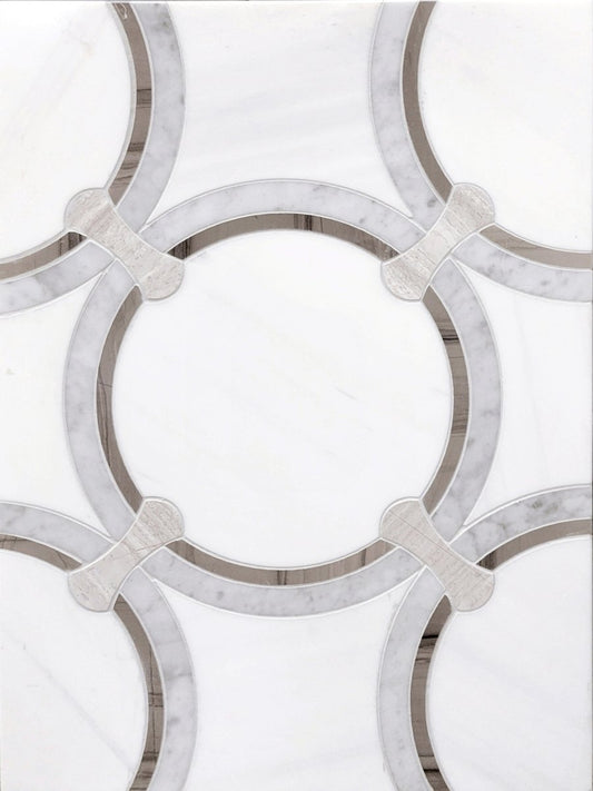 Effusion Marla Circles Stone Waterjet Mosaic