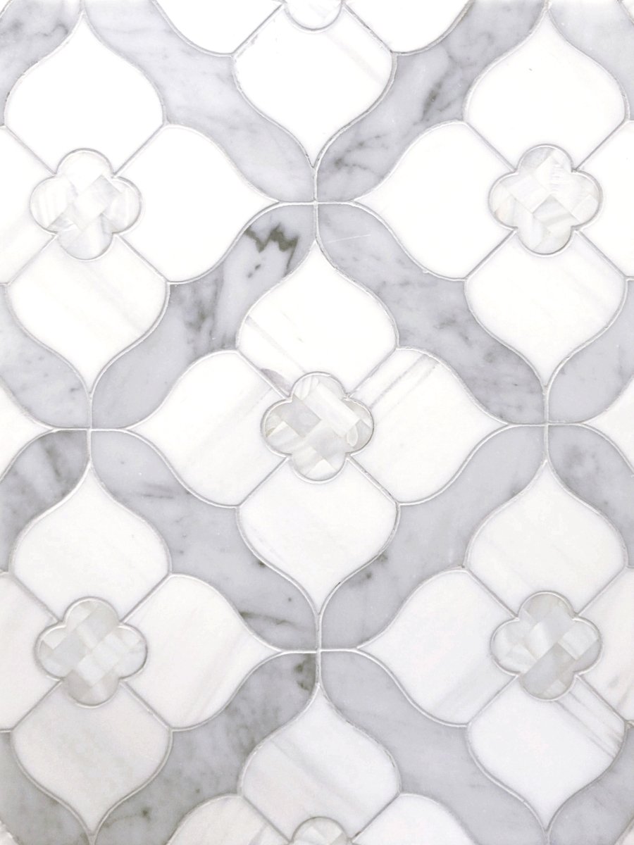 Effusion Sorana Floral Stone & Pearl Shell Waterjet Mosaic