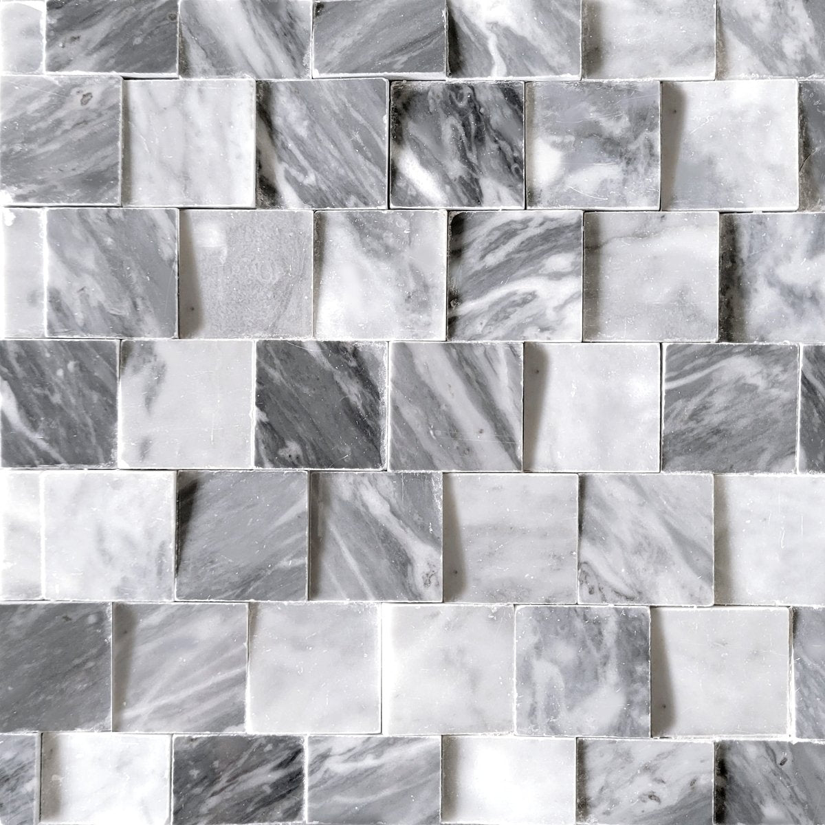 Tile Samples Dimensional Elevations Bardiglio 2'' Dimensional Stone Mosaic